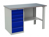 Верстак Profi (№401) WT140.WD5/F1.000 — габариты 866х1400х700 мм, 1 тумба