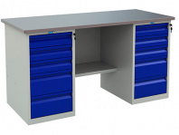 Верстак Profi (№604) WT160.WD5/WD5.000 — габариты 866х1600х700 мм, 2 тумбы